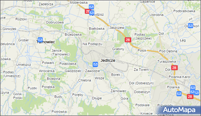mapa Jedlicze, Jedlicze na mapie Targeo
