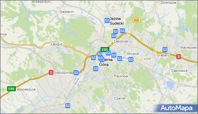 mapa Jelenia Góra, Jelenia Góra na mapie Targeo