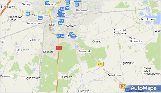 mapa Jelonek gmina Niechanowo, Jelonek gmina Niechanowo na mapie Targeo