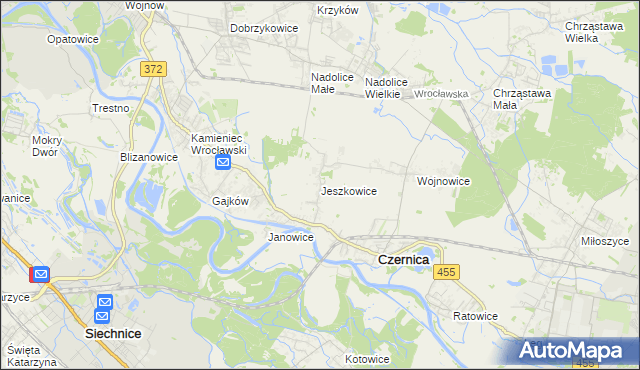 mapa Jeszkowice, Jeszkowice na mapie Targeo