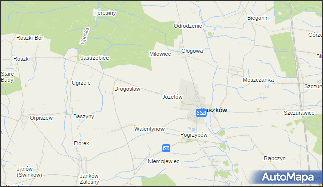 mapa Józefów gmina Raszków, Józefów gmina Raszków na mapie Targeo