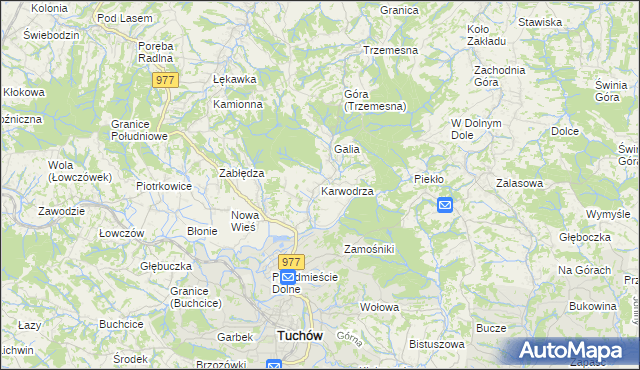 mapa Karwodrza, Karwodrza na mapie Targeo