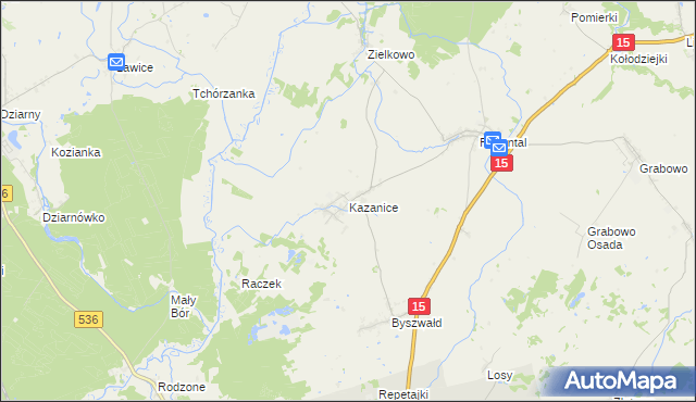 mapa Kazanice, Kazanice na mapie Targeo