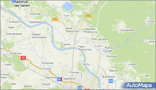 mapa Kępa Rzeczycka, Kępa Rzeczycka na mapie Targeo