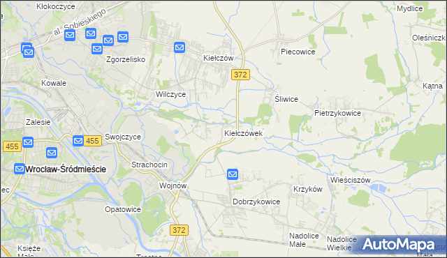 mapa Kiełczówek, Kiełczówek na mapie Targeo