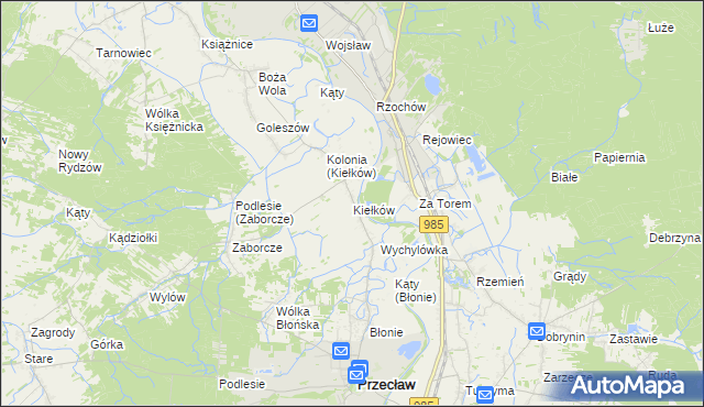 mapa Kiełków gmina Przecław, Kiełków gmina Przecław na mapie Targeo