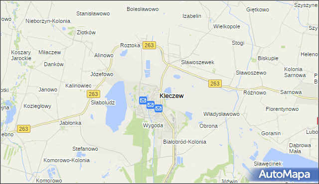 mapa Kleczew, Kleczew na mapie Targeo