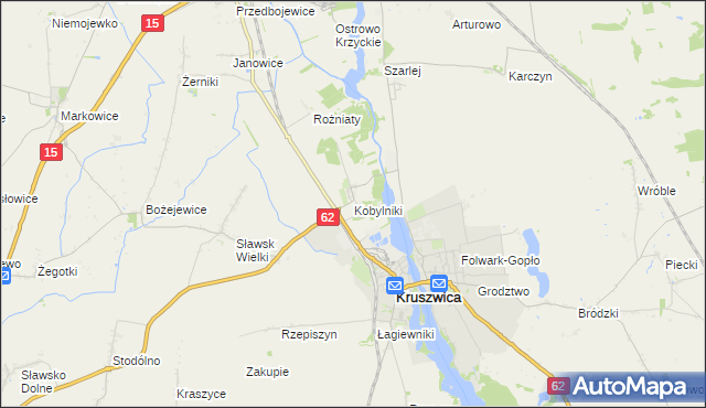 mapa Kobylniki gmina Kruszwica, Kobylniki gmina Kruszwica na mapie Targeo