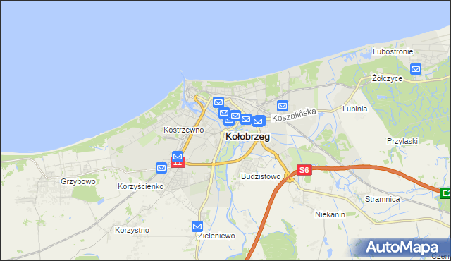 mapa Kołobrzegu, Kołobrzeg na mapie Targeo