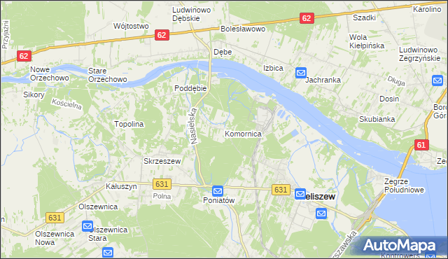 mapa Komornica, Komornica na mapie Targeo