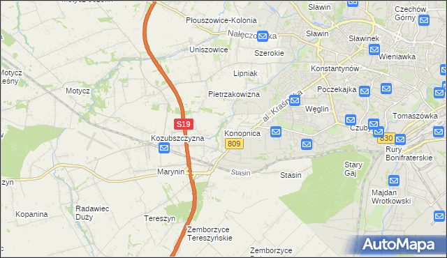 mapa Konopnica powiat lubelski, Konopnica powiat lubelski na mapie Targeo