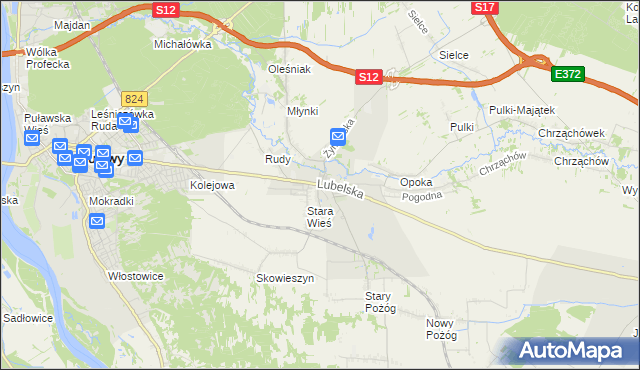 mapa Końskowola, Końskowola na mapie Targeo