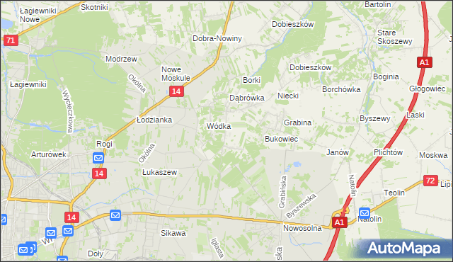 mapa Kopanka gmina Nowosolna, Kopanka gmina Nowosolna na mapie Targeo