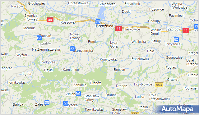 mapa Kopytówka, Kopytówka na mapie Targeo