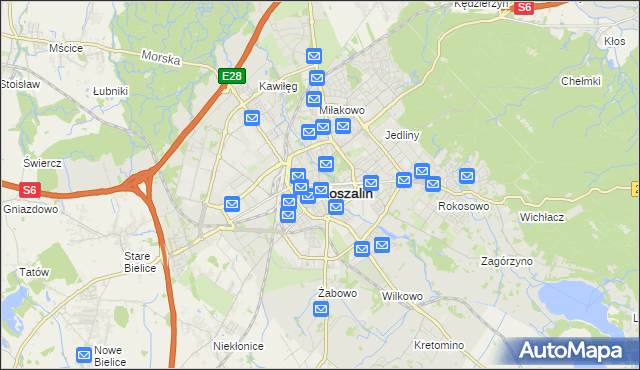 mapa Koszalina, Koszalin na mapie Targeo