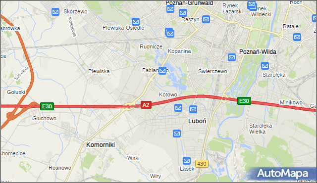 mapa Kotowo gmina Poznań, Kotowo gmina Poznań na mapie Targeo