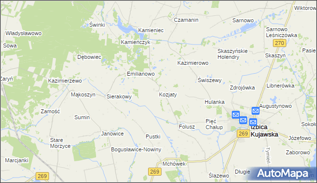 mapa Kozjaty, Kozjaty na mapie Targeo