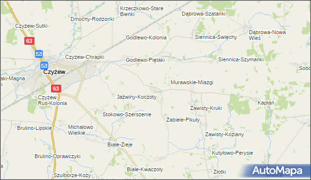 mapa Kraszewo Czarne, Kraszewo Czarne na mapie Targeo