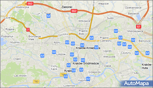 mapa Krowodrza, Krowodrza na mapie Targeo