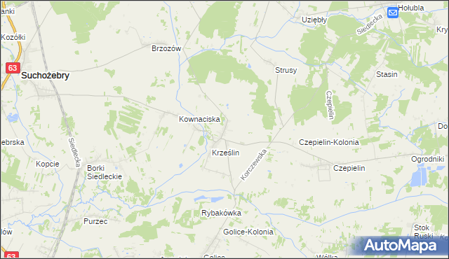 mapa Krześlinek, Krześlinek na mapie Targeo