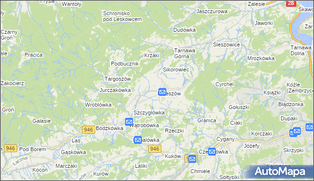 mapa Krzeszów gmina Stryszawa, Krzeszów gmina Stryszawa na mapie Targeo
