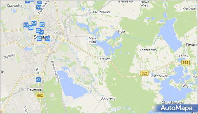 mapa Krzywe gmina Suwałki, Krzywe gmina Suwałki na mapie Targeo
