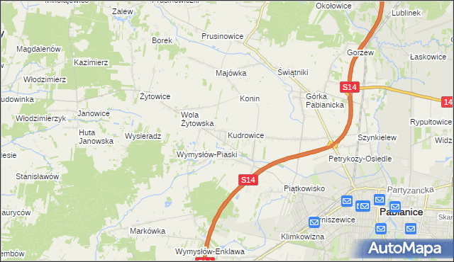 mapa Kudrowice, Kudrowice na mapie Targeo