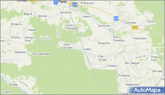 mapa Kuleje, Kuleje na mapie Targeo