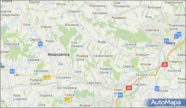 mapa Kwiatonowice, Kwiatonowice na mapie Targeo