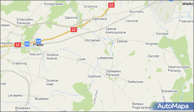mapa Lafajetowo, Lafajetowo na mapie Targeo