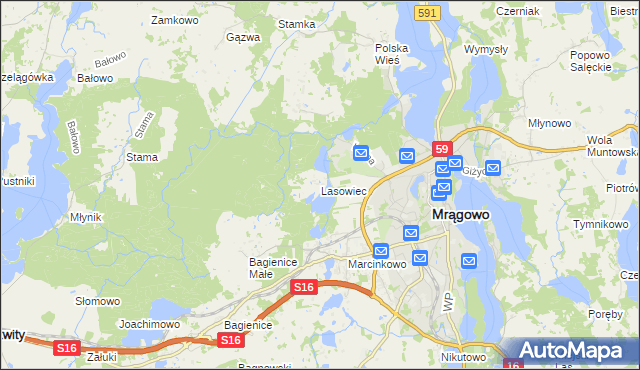 mapa Lasowiec, Lasowiec na mapie Targeo