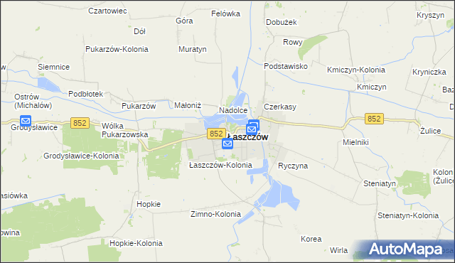 mapa Łaszczów, Łaszczów na mapie Targeo