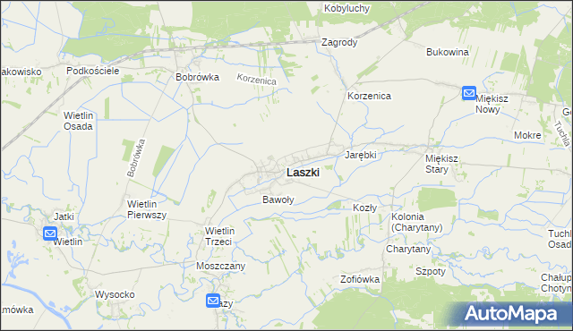 mapa Laszki powiat jarosławski, Laszki powiat jarosławski na mapie Targeo