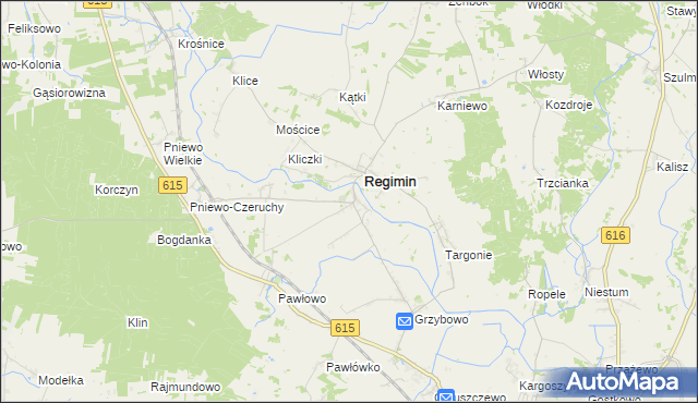 mapa Lekowo gmina Regimin, Lekowo gmina Regimin na mapie Targeo