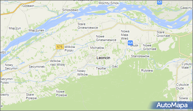 mapa Leoncin, Leoncin na mapie Targeo