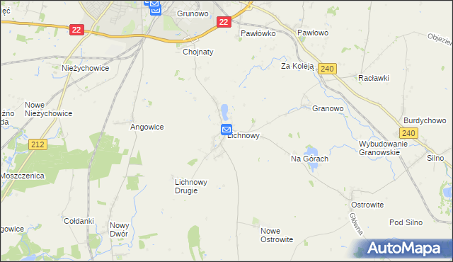 mapa Lichnowy gmina Chojnice, Lichnowy gmina Chojnice na mapie Targeo