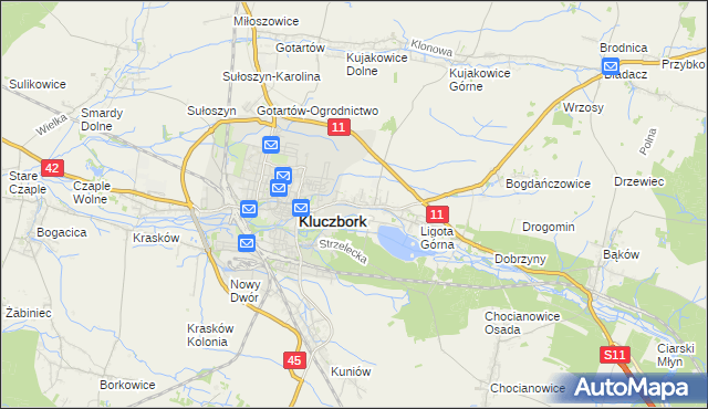 mapa Ligota Zamecka, Ligota Zamecka na mapie Targeo