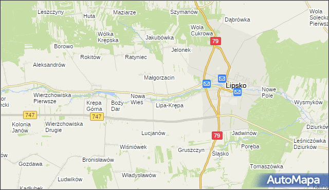 mapa Lipa-Miklas, Lipa-Miklas na mapie Targeo