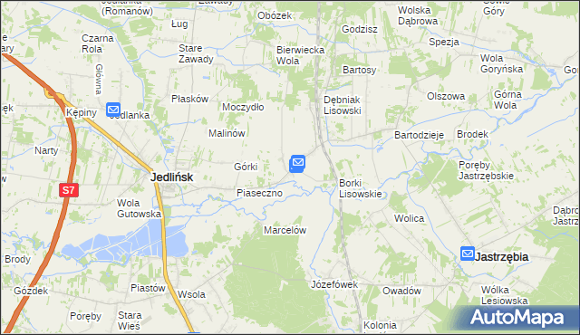 mapa Lisów gmina Jedlińsk, Lisów gmina Jedlińsk na mapie Targeo