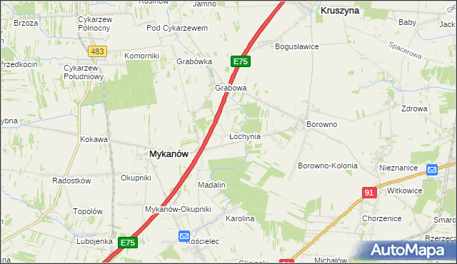 mapa Łochynia, Łochynia na mapie Targeo