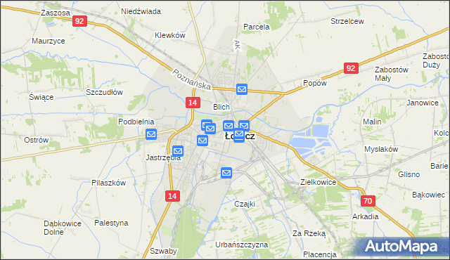 mapa Łowicza, Łowicz na mapie Targeo
