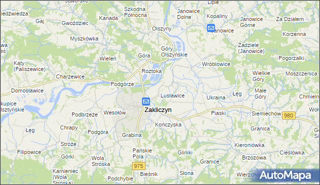 mapa Lusławice gmina Zakliczyn, Lusławice gmina Zakliczyn na mapie Targeo