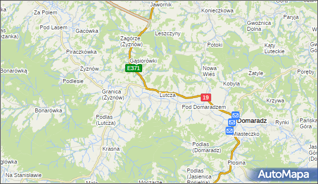 mapa Lutcza, Lutcza na mapie Targeo