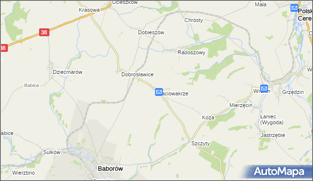 mapa Maciowakrze, Maciowakrze na mapie Targeo