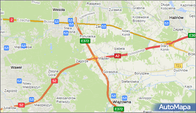 mapa Majdan gmina Wiązowna, Majdan gmina Wiązowna na mapie Targeo