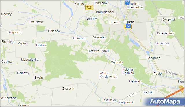 mapa Maksymów gmina Ujazd, Maksymów gmina Ujazd na mapie Targeo