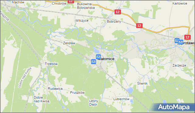 mapa Małomice, Małomice na mapie Targeo