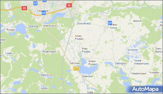 mapa Mały Podleś, Mały Podleś na mapie Targeo
