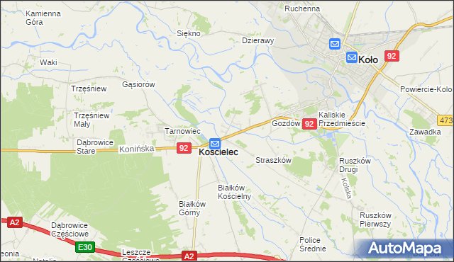 mapa Mariampol gmina Kościelec, Mariampol gmina Kościelec na mapie Targeo