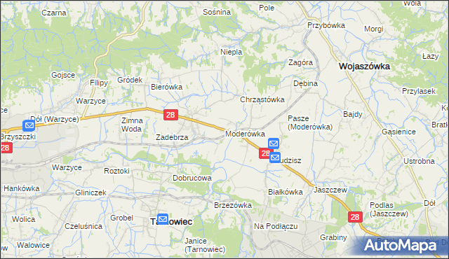 mapa Moderówka, Moderówka na mapie Targeo